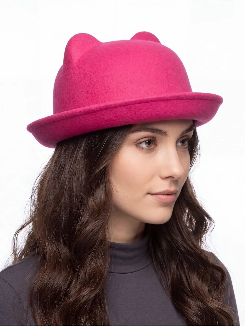 Pink Bowler Hat Cat Ears OS NWT